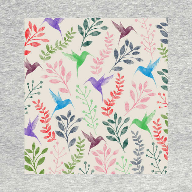 Watercolor Floral & Birds II by uniqued